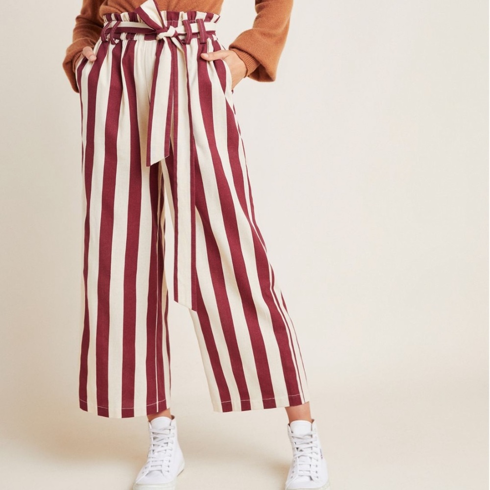 Anthropologie Abigail Cropped Wide-Leg Pants